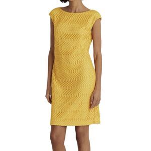 Ralph Lauren Crochet Lined Lace Cap Sleeve Corporate Core Office Summer Dress 12